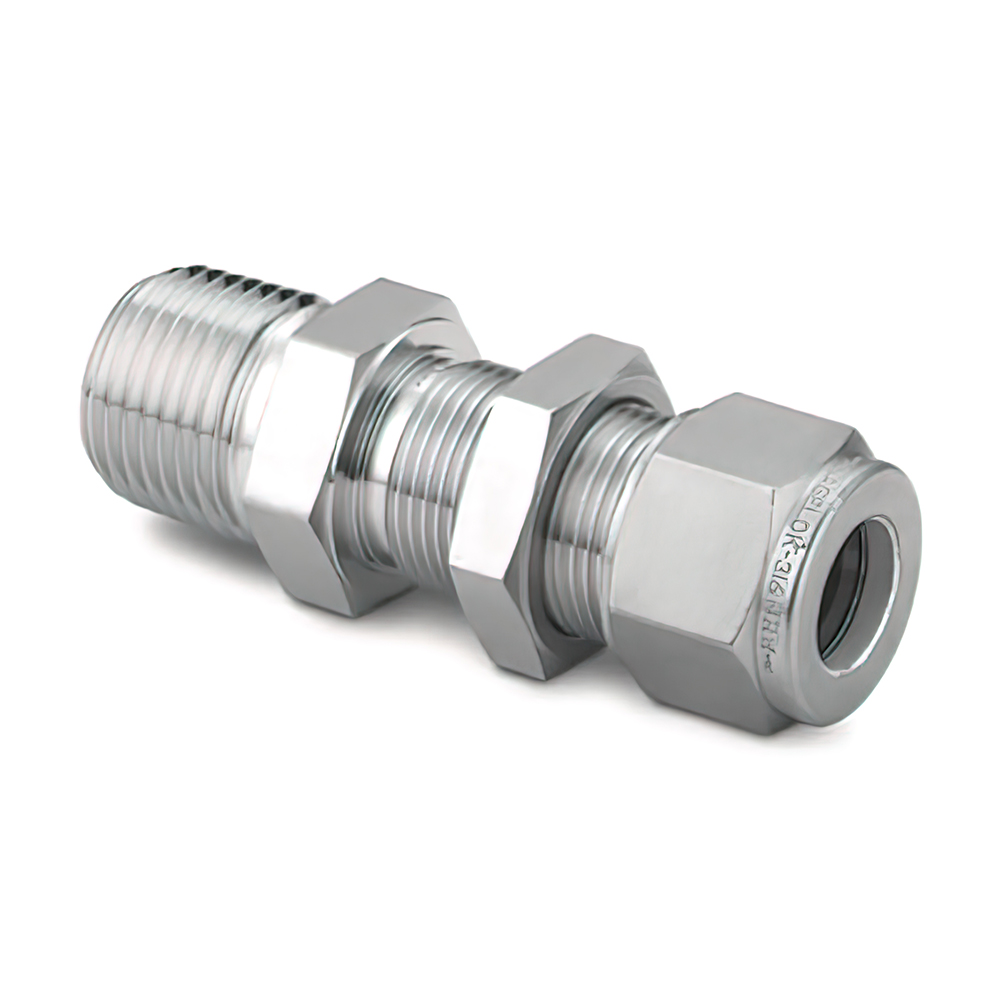 Stainless Steel Swagelok Tube Fitting, Bulkhead Male Connector, 6 mm